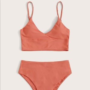 SOLD Shein wrap front high waisted bikini swimsuit